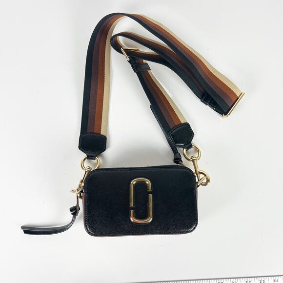 Marc Jacobs Snapshot Ombré Stripe Strap Color Block Leather Camera Bag - Picture 2 of 14